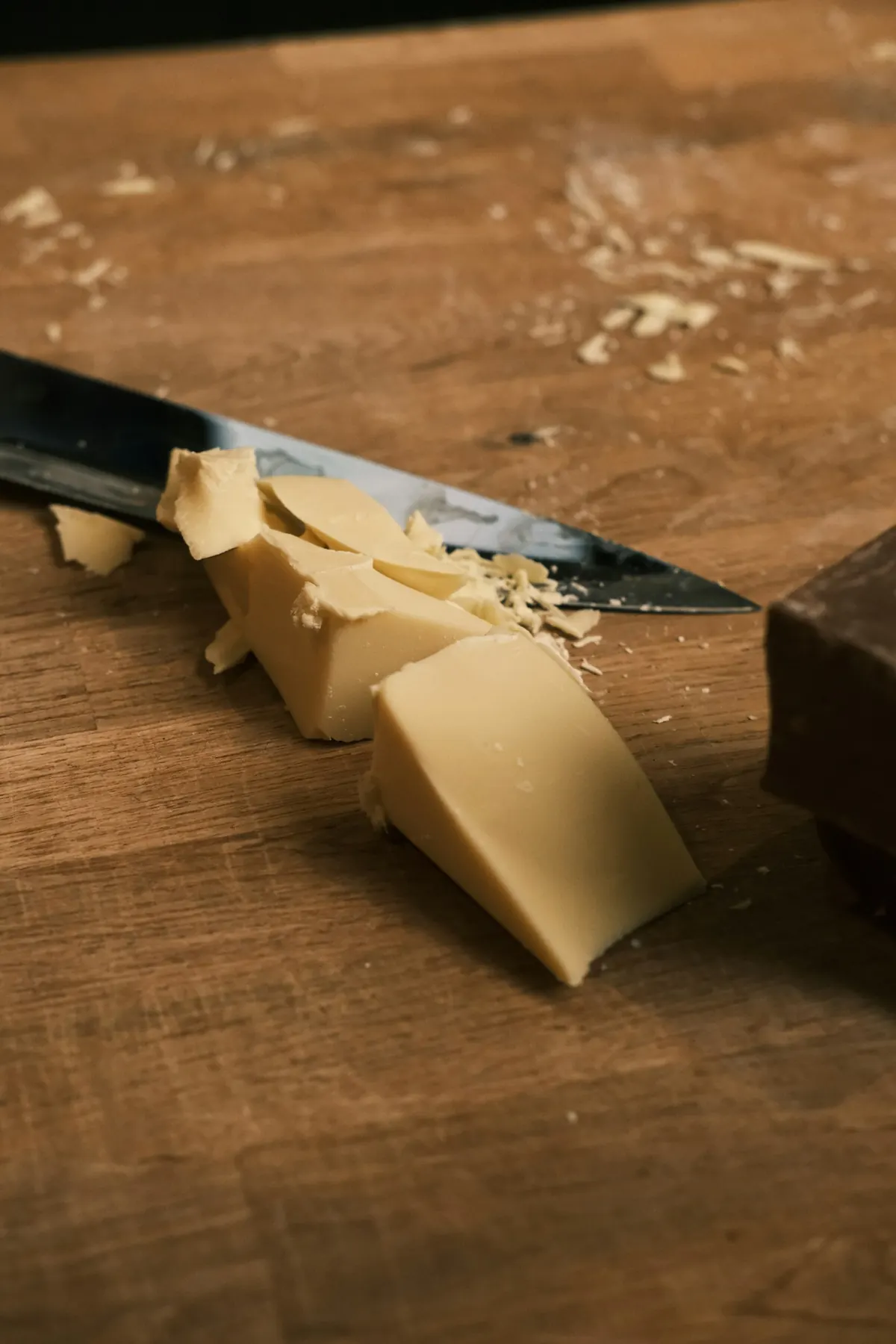 Butter, flour and the short list of ingredients on a bench